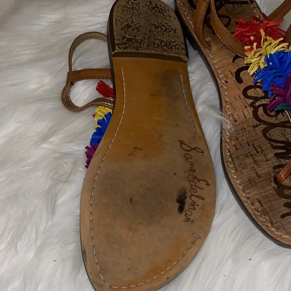 Sam Edelman Multicolor Pom-Pom Sandals - Picture 4 of 5